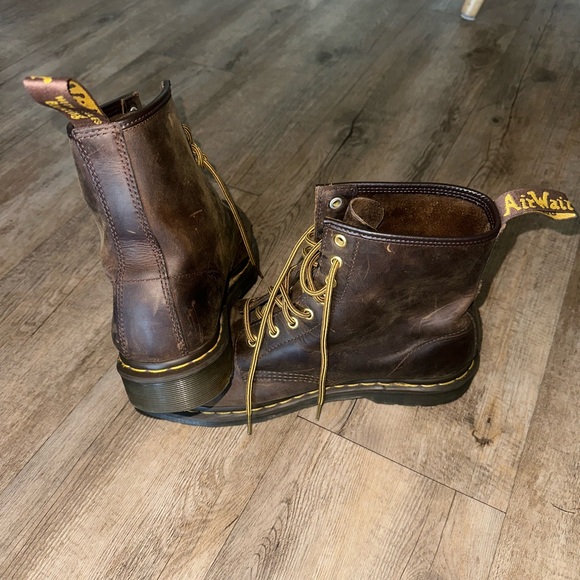 Dr. Martens Brown Crazy Horse Boots with Rugged Design - Picture 3 of 3